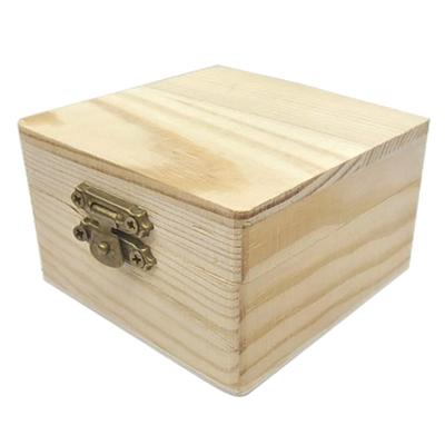 Пустая квадратная форма, незавершенная деревянная подарочная коробка для ювелирных изделий для детей, принадлежности для рукоделия, деревянная шкатулка из сосны, винтажный подарочный кошелек, ремесло
