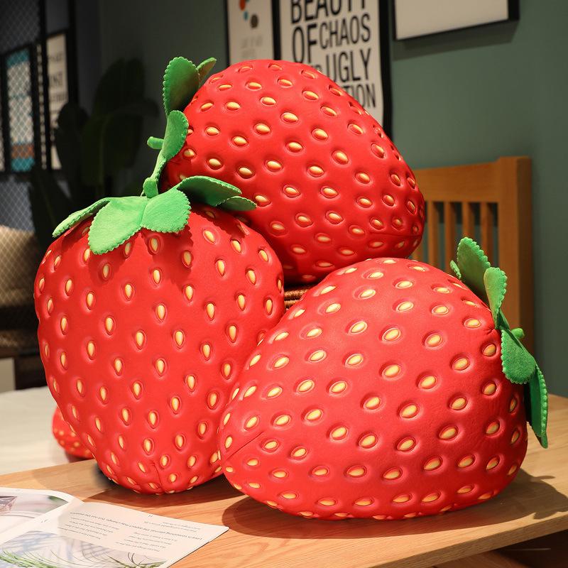 Cartoon Simulation Big Strawberry Lovely Pillow Large Plush Toy Girl Fruit Cushion Bedroom Living Room Sofa Decoration Pillow