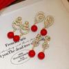 Серьги-подвески со знаком Зодиака Змея Красные серьги Китайского Зодиака Женские