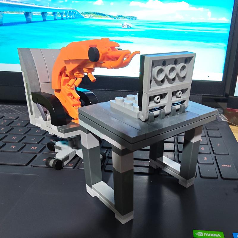 Non-Toxic .Moc Building Block Shrimp Model Figurines Puzzle Assembly Children And Children Randomly Mixinginternet Celebrity Creative Parodies