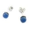 [M7013] - Blue Agate 'Mineralia' Earrings - 4 Mm