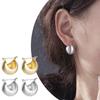French Metal Ball Ball Shaped Ear Studs Hoop Earrings Round Ball Hoop Earrings U-shaped Earrings