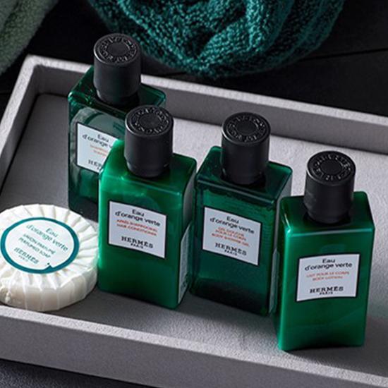 Дорожный набор для волос и тела Hermes Odorange Verte (Шампунь 40 мл + Кондиционер 40 мл + Гель для душа 40 мл + Лосьон для тела 40 мл + Парфюмированное мыло), Корейский уход за телом