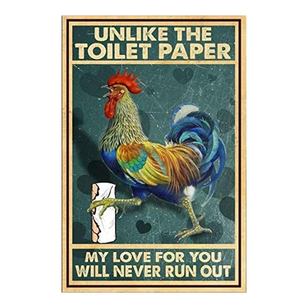 Винтажная металлическая табличка с изображением курицы, жестяной знак, петух, курица, ретро-плакетка, пластина, декор для стены фермерского дома, ретро-металлическая плакетка