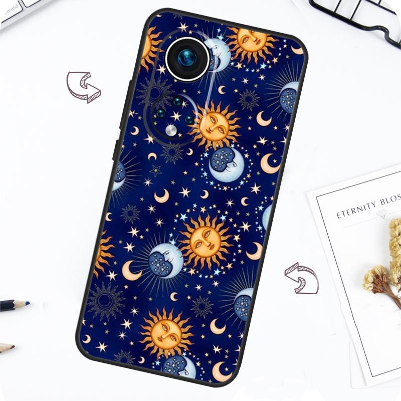 Винтажный Чехол Луна и Солнце Звезды Для Honor Magic 7 Lite 5 6 Pro Honor 200 50 70 90 Lite X8b X9a X8a X8 X9 X9c X9b Чехол