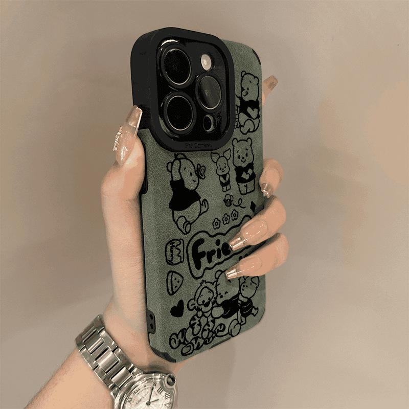 Винни Пух Подходит для IPhone16ProMax Чехол для IPhone Полностью Закрывающий Противоворсовый Мягкий Чехол Противоударный Защита от Отпечатков Пальцев
