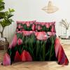 Tulip Bed Sheets Set With Pillows Case Flowers Bedsheet With Pillowcase 2 Pcs 3Pcs For Single Double Beds King Full Twin Size