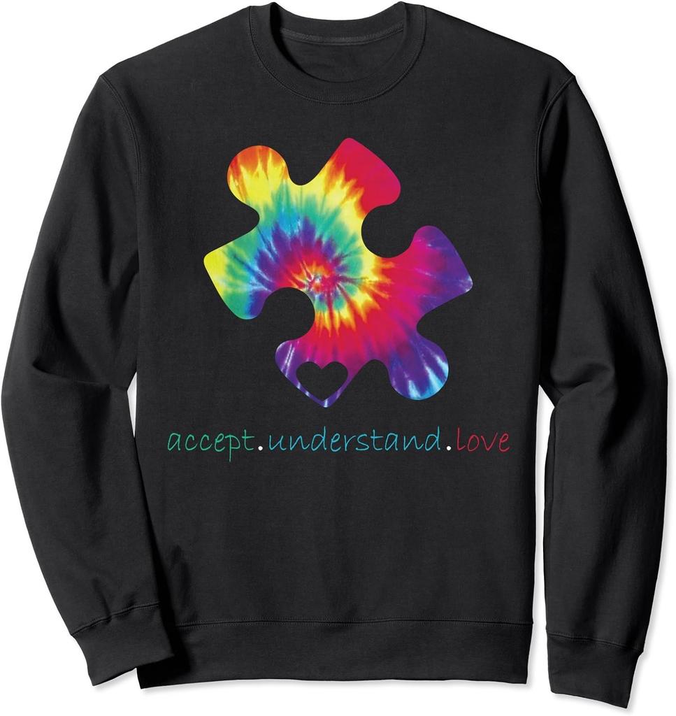 Autism Awareness Gift Vintage Tie Dye Autism Family Unisex Crewneck Sweatshirt