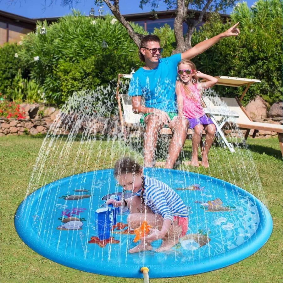 Pet Outdoor Play Water Spray Splash Mat Inflatable Sprinkler Cushion Pads Garden Fountain Toy Tub Swiming Pool for Kid Dog
