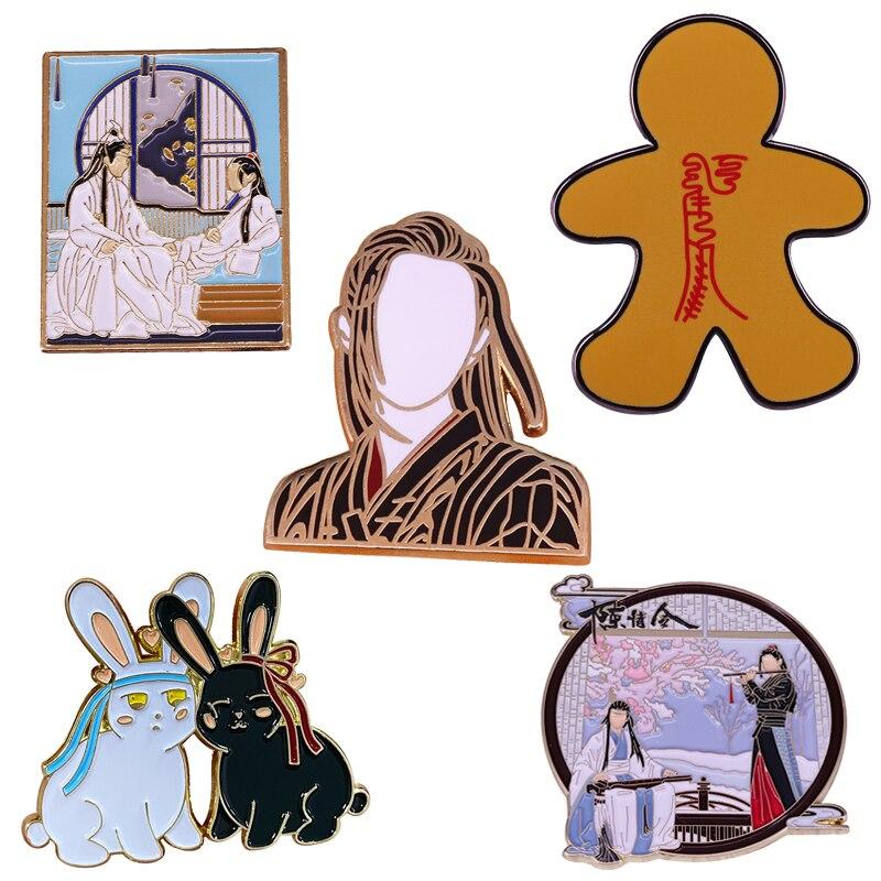 Броши Mo Dao Zu Shi, эмалированная булавка «Неукротимый», «Grandmaster of Demonic WeiWuxian», сумка, одежда, булавка на лацкане, значок, ювелирные изделия