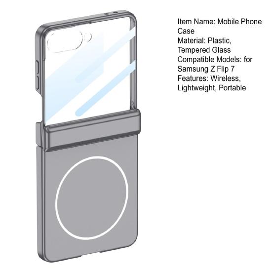 Чехол для телефона Samsung Z Flip 7 с магнитной защитой шарнира, защитный чехол со встроенной защитной пленкой для экрана, чехол для беспроводной зарядки