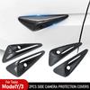 For Tesla New Model 3 Highland 2024 Side Camera Cover Lens Protector Black White Red Shiny Matte Carbon Fiber Pattern