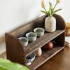 1Pc Desktop DIY Shelf Tray Display Rack Cup Tea Set Solid Wood Chinese Style