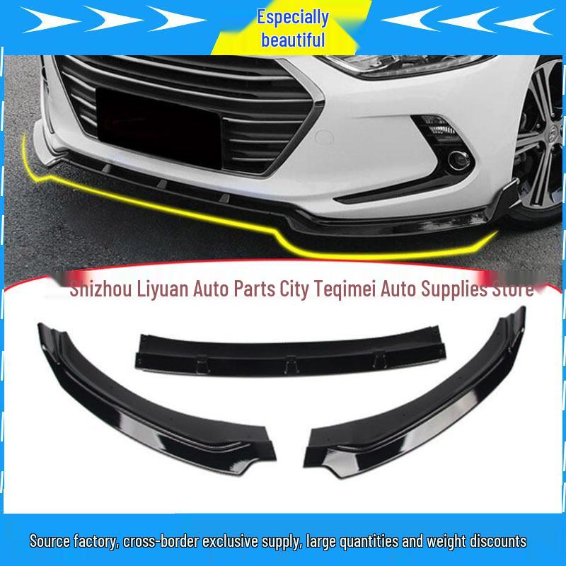 Передний сплиттер для модифицированной Elantra 2016-2020: Трехсекционный обвес Бампер Нижняя губа