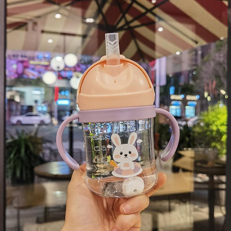 250 мл Детская поилка для воды с ручкой для обучения кормлению, бутылочка для питья с защитой от удушья и гравитационным мячом, детская учебная кружка с трубочкой