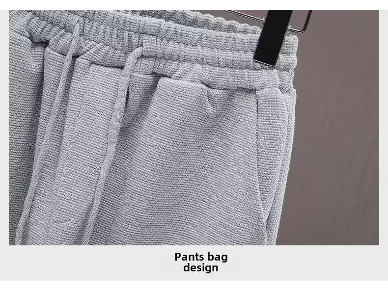 Мужской осенний комплект из двух предметов: толстовка с капюшоном и джоггеры — принт, цветные блоки, повседневная спортивная одежда