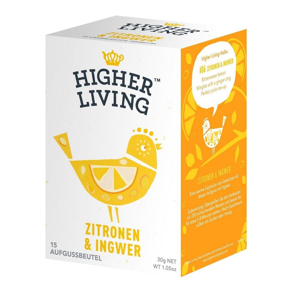 Чай лимон-имбирь Higher Living 15 чайных пакетиков