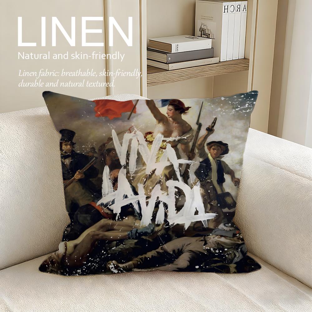 Music Coldplay Cushion Cover Pillowcase Set Pcs x x Breathable Washable Sofa Cushion Cover
