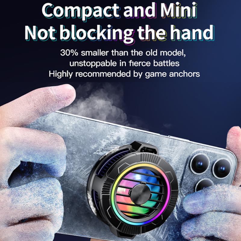 Охладитель для сотового телефона с цветной подсветкой, магнитный радиатор, 3 передачи, регулируемый вентилятор для сотового телефона