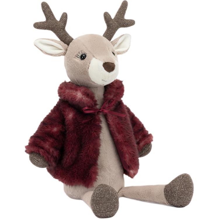 JELLYCAT Милая плюшевая кукла-олень Вивиан, 32 см высотой в сидячем положении