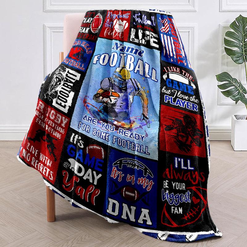 Life Is Full Of Football Shawl Blanket Personalized Name Option Soft Comfortable Stylish For Bedroom Bed Sofa Office Camping Warming Perfect Gift For