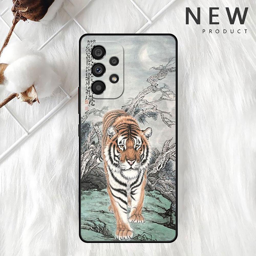 Чехол Tiger Crane ART для Samsung Galaxy A52 A12 A51 A53 A33 A71 A32 A31 A21 A01 A11 A22 черный чехол для телефона TPU