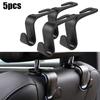 5Pcs Car Seat Back Hook Hangers for Bag Pouch Clothes Headrest Hanging Hooks Clips Holder Auto Fastener Car Interior Accessories