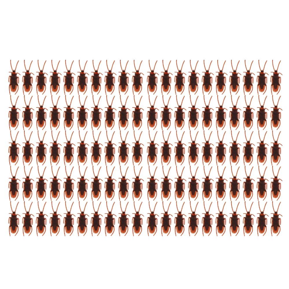 100Pcs Soft Material Fake Cockroach Lifelike Halloween Props Durable Trick Toys April Fools Day