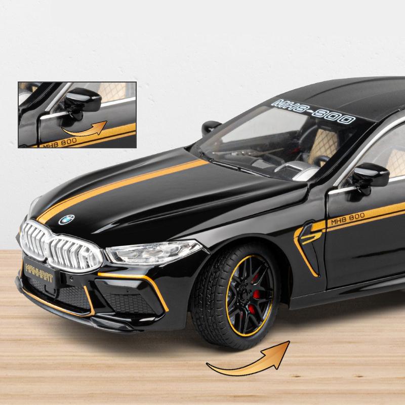 1/24 BMW M8 MANHART литой гоночный автомобиль модель литой металлический спортивный автомобиль транспортные средства модель звуковая и световая имитация детская игрушка подарок