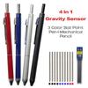 Многофункциональная ручка печатного типа с 3-мя цветными чернилами, механический карандаш, модная шариковая ручка, подарок студенту