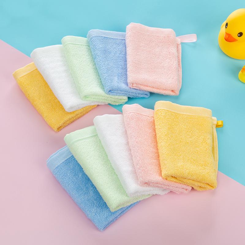 10pcs Soft and Breathable Bamboo Fiber Small Square Hand Towel for Kindergarten Children's Small Towel