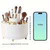 1PC 360° Rotating Makeup Organizer Multi-Functional Plastic Cosmetic Storage with 5 Compartments Brush Holder for Desktop