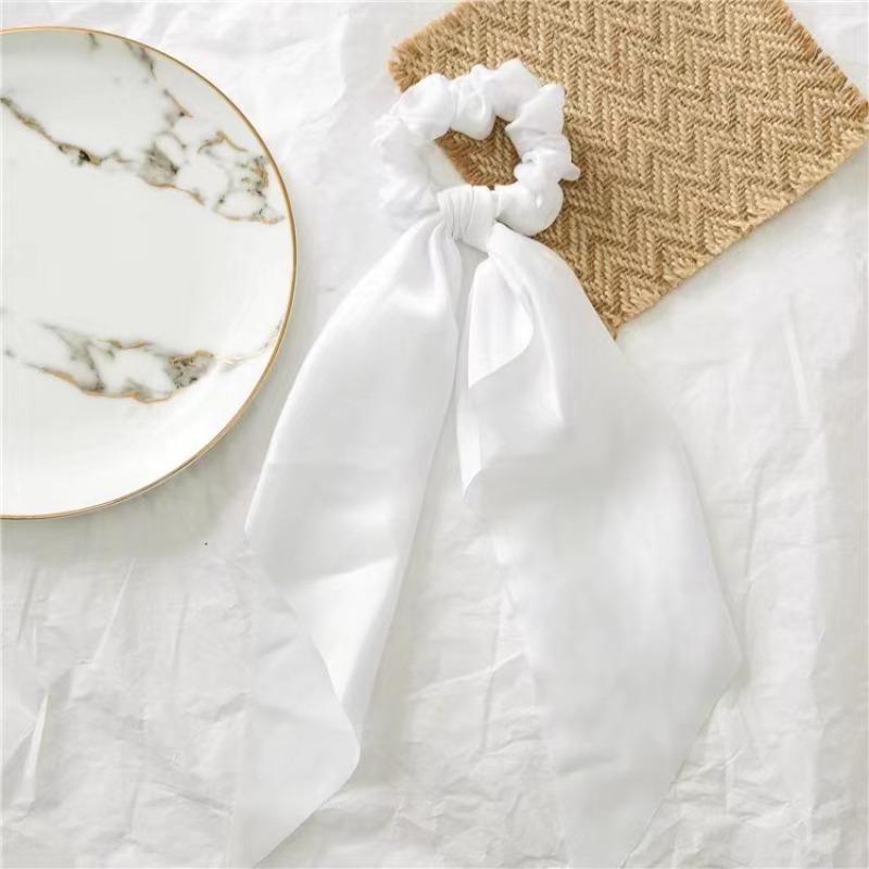 Новая простая большая лента-бантик для волос женская резинка для волос для девочек однотонные атласные резинки для волос конский хвост большие резинки для волос аксессуары