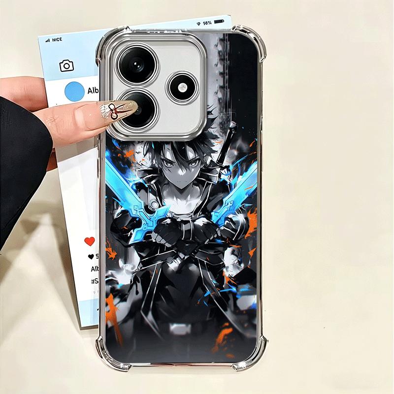 Чехол для телефона Sword Art Online Кирито с покрытием для Xiaomi Poco X5 X6 X7 X8 Pro Max F8 Ultra F7 M8 M7 M5S Redmi 15C 15 14C 13C 13 X3