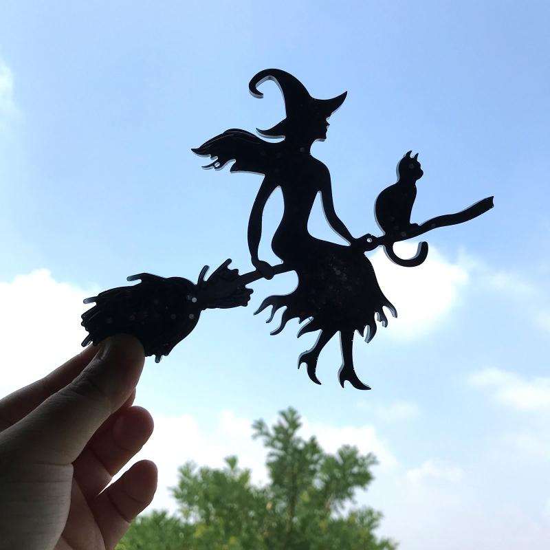 DIY Кристаллическая Эпоксидная Форма Настенный Декор Подвеска Форма для Украшений Подвесное Украшение Ведьма Луна Зеркало Силиконовая Форма