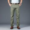 Хлопковые повседневные брюки, мужская одежда, прямые деловые брюки зеленого цвета, черного цвета цвета хаки, мужские брюки