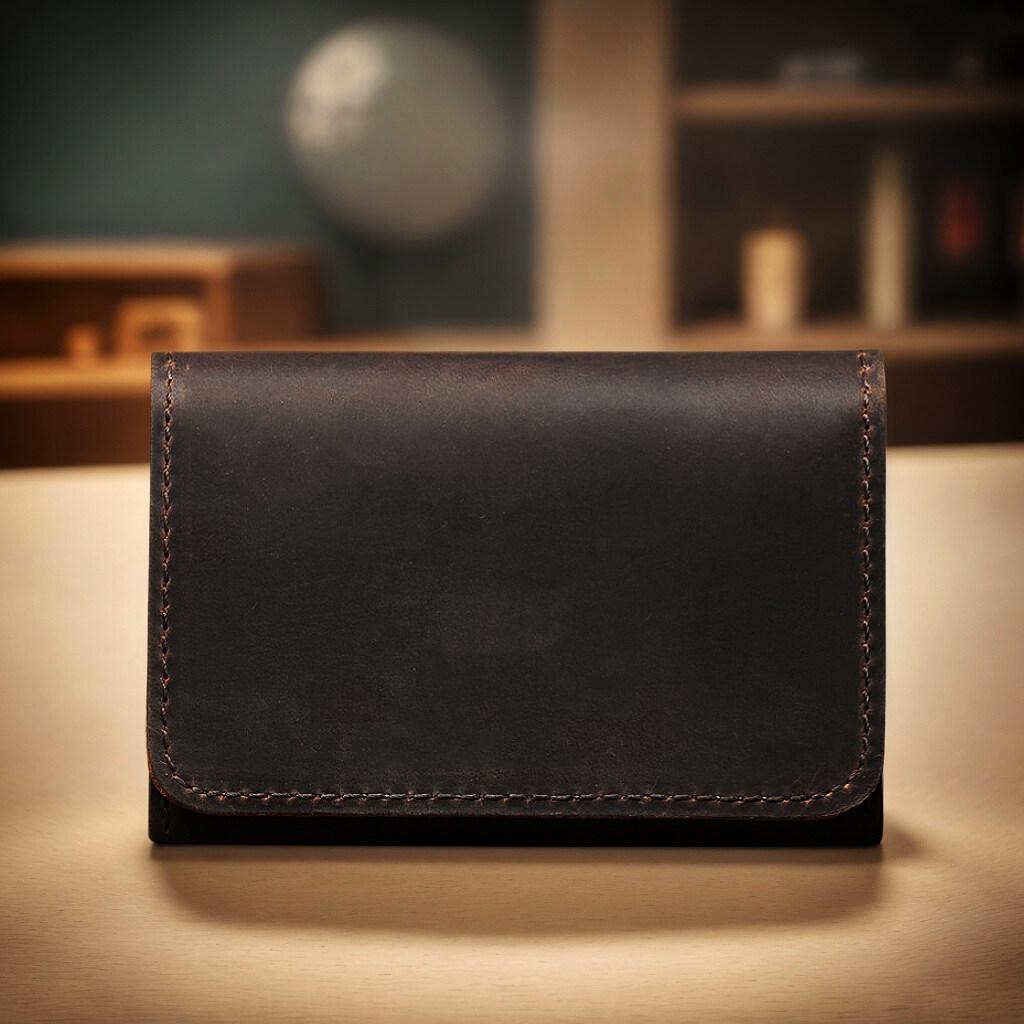 Винтажная повседневная кожаная сумка для кредитных карт с большой вместимостью и пряжкой, держатель для карт для мужских и женских банковских карт