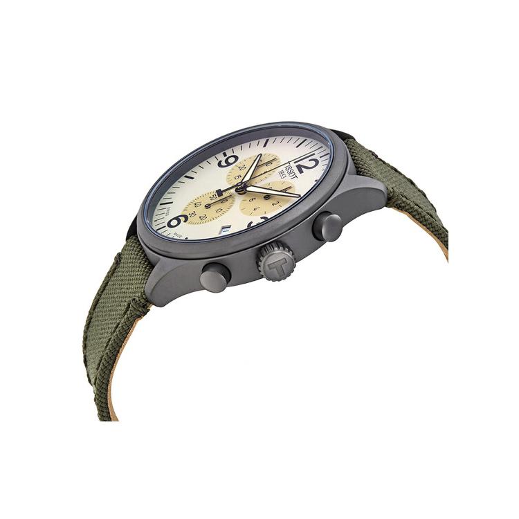 Tissot Adidas Винтажная Коллекция Мужские Часы с Кварцевым Механизмом Часы 45мм Бежевый Циферблат Корпус из Нержавеющей Стали T116.617.37.267.00
