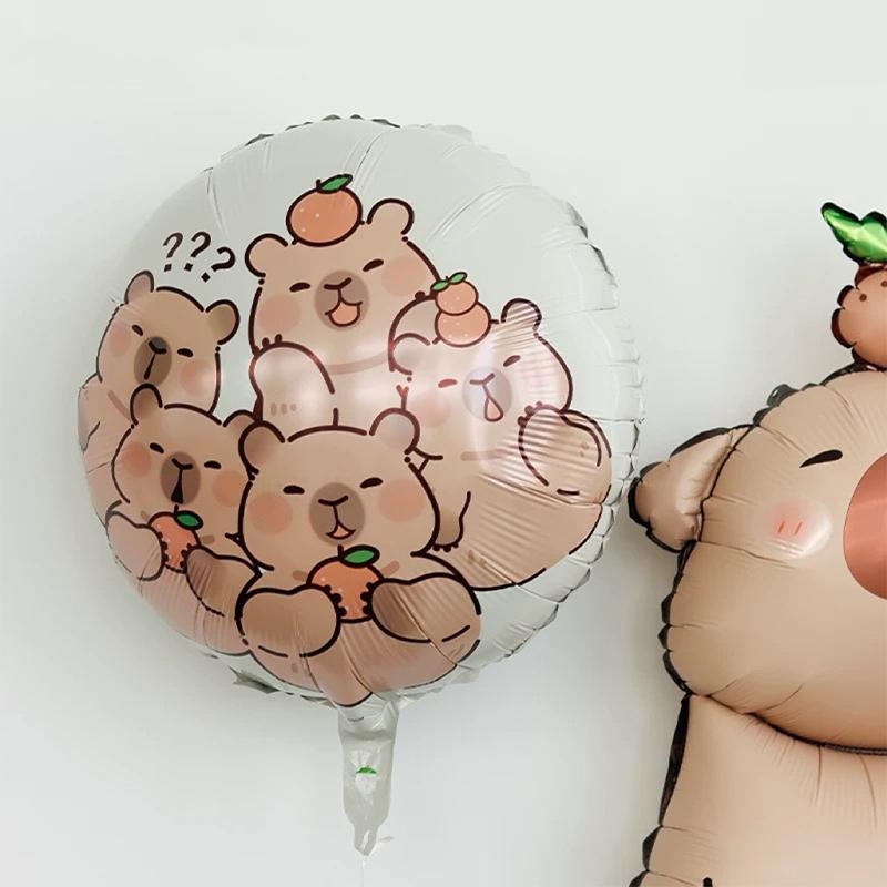 Воздушные шары Капибара Вечеринка Украшение на День рождения Капибара Алюминиевые шары Вечеринка для новорожденного Мальчики Девочки Игрушка Подарки Праздничные принадлежности