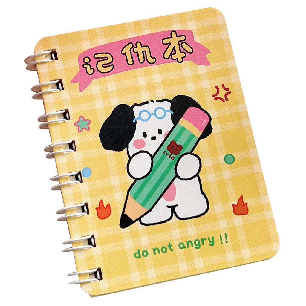 Мини-блокнот на спирали с рисунком милой собаки, карманный дневник, ежедневник для студентов