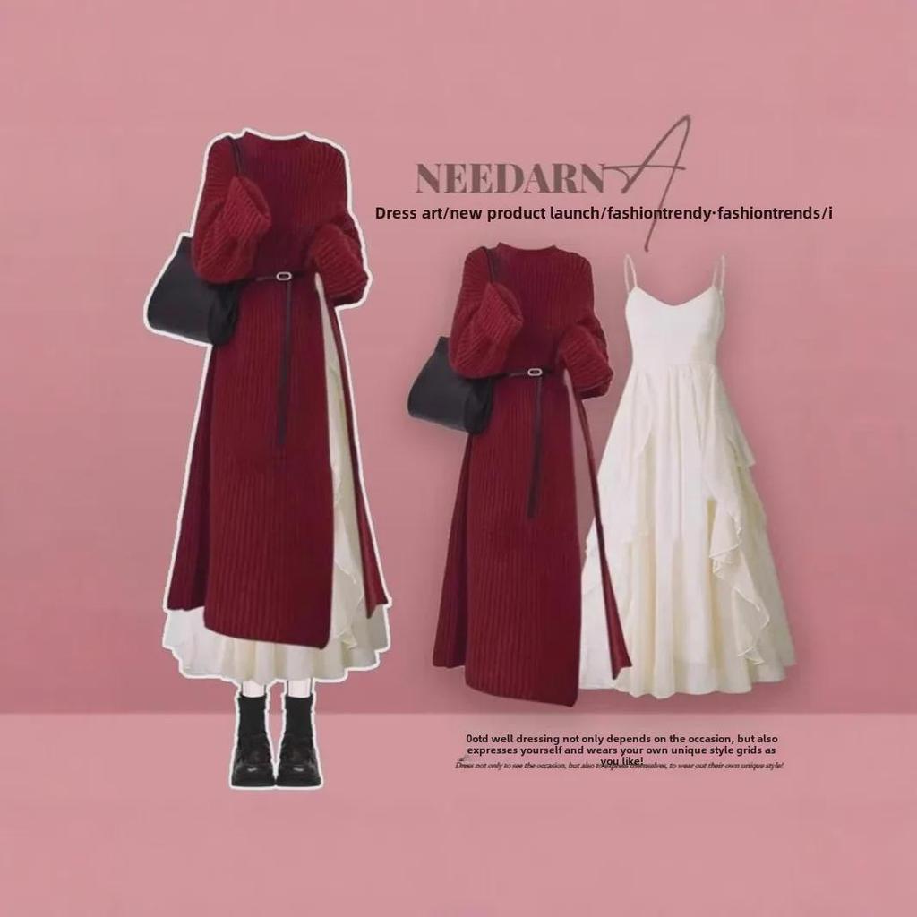 Женский комплект из свитера французской вязки и длинной юбки осень/зима 2024 года