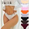 Cotton Panty For Women Mid Waist Underwear Breathable Solid Color Lingerie