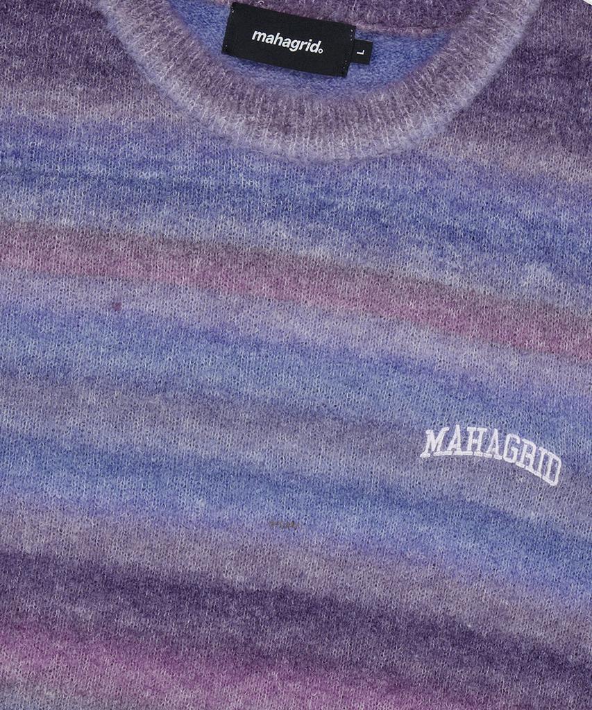 MAHAGRID Вязаный свитер с градиентом и логотипом Varsity Фиолетовый(Mg2Efmk606A)
