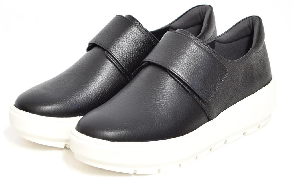 Кроссовки из водоотталкивающей кожи на липучке VN81486H Черные см [Просмотр] Женские 22.0