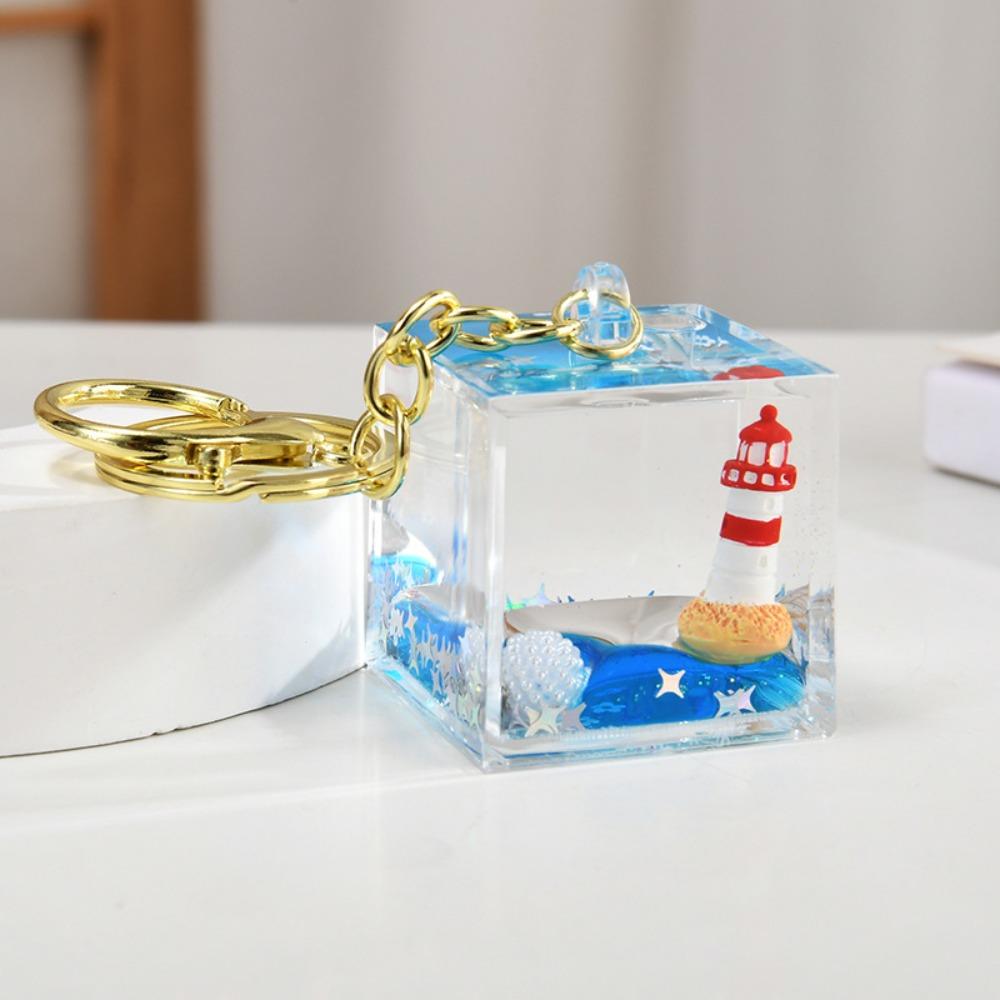 Handcrafted Glass Glass Pocket Fish Keychain Oil Filled Keychain Ornament Bag Accessories