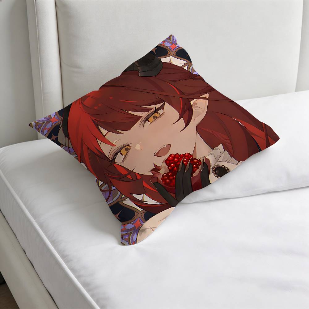 AArknights Laevatainn Decorative Square Pillow Cover Soft Comfortable Pillow Case Sofa Bed Home Decoration