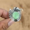 Распродажа ко Дню памяти Кольцо-обещание из стерлингового серебра с хризопразом в форме цветка
