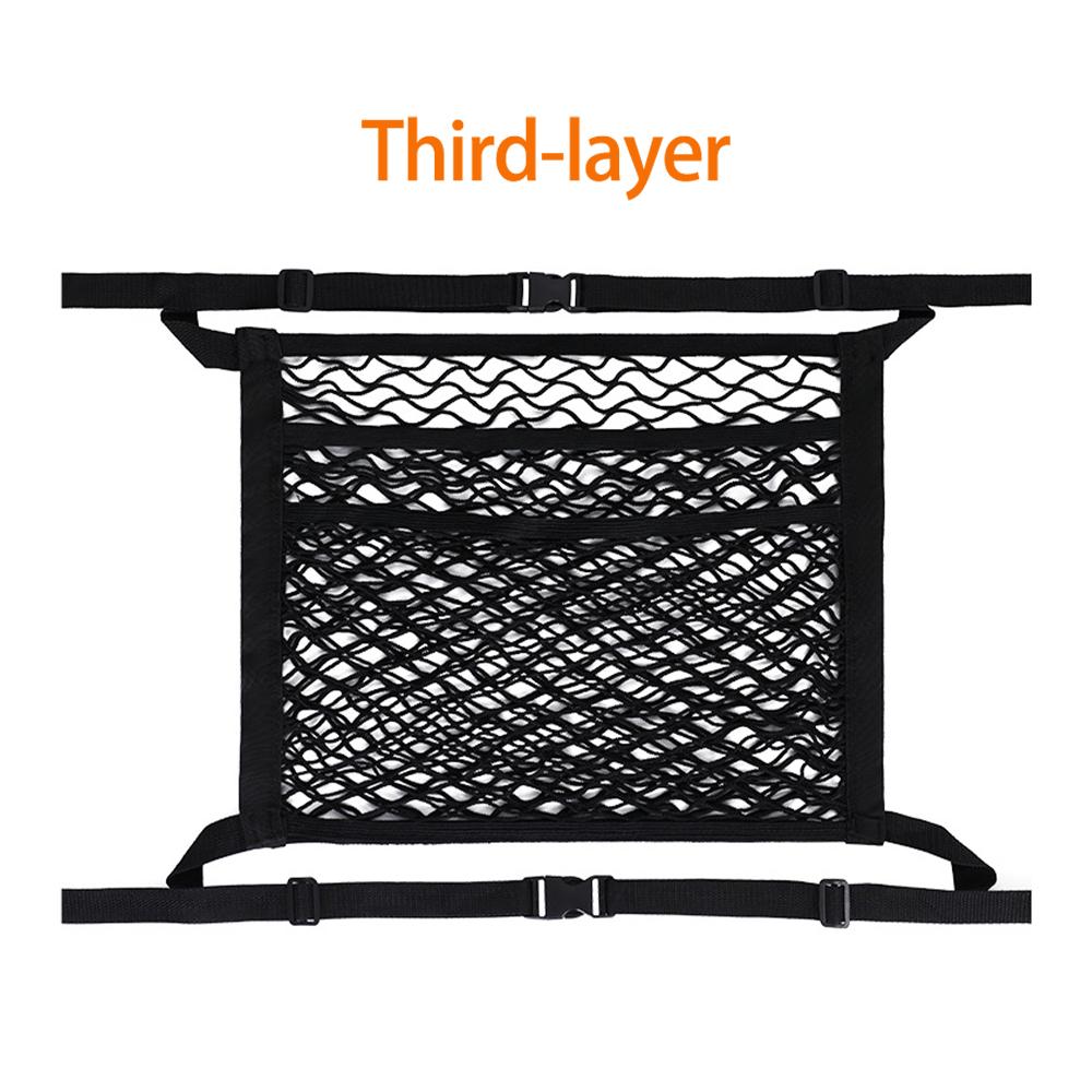 Universal Car Front Seat Mesh Organizer Stretchy Net Pocket Bag Fits Most Vehicles Suv Interior Storage Accessory Daily Travel