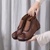 Women's Shoes, Real Leather Shoes, Ankle Boots, New Handcrafted Retro, Versatile Soft-soled Round-toe Shoes, Leather Boots