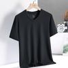Men's Summer V-Collar Short-Sleeve Quick-Dry Breathable Plus Size Solid Color T-Shirt Casual And Comfortable T-Shirt